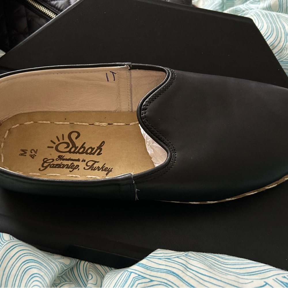 Sabah Black Leather Shoes 42 Mens (US 10/10.5) NEW!! - Picture 11 of 11